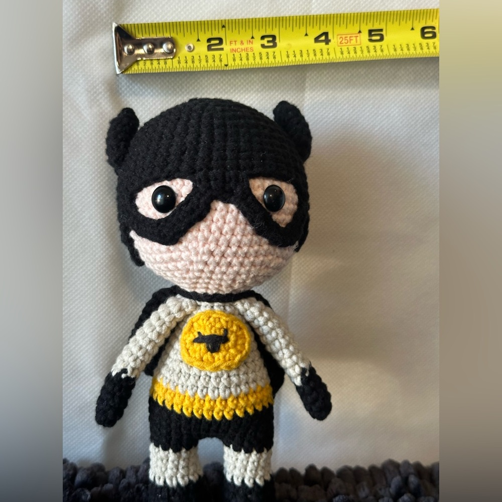 Crochet Superhero Doll with Black Mask - Picture 4 of 5